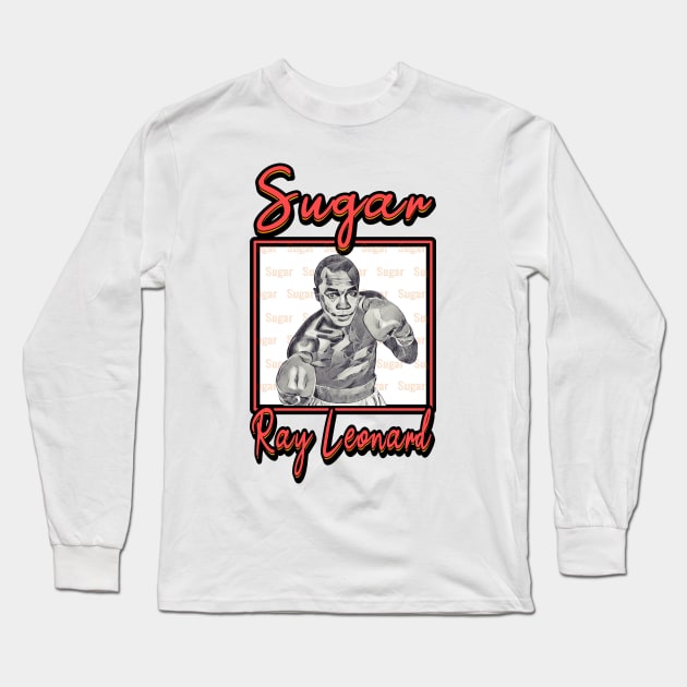 Sugar Ray Leonard White Long Sleeve T-Shirt by FightIsRight